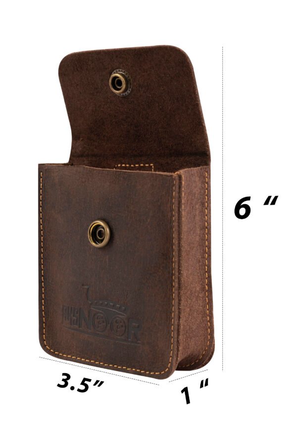 Handmade Leather Coin Pouch with Belt Loop | Vintage Snap Closure Small EDC Bag 6x3.5x1 | Brown Leather Utility Pouch