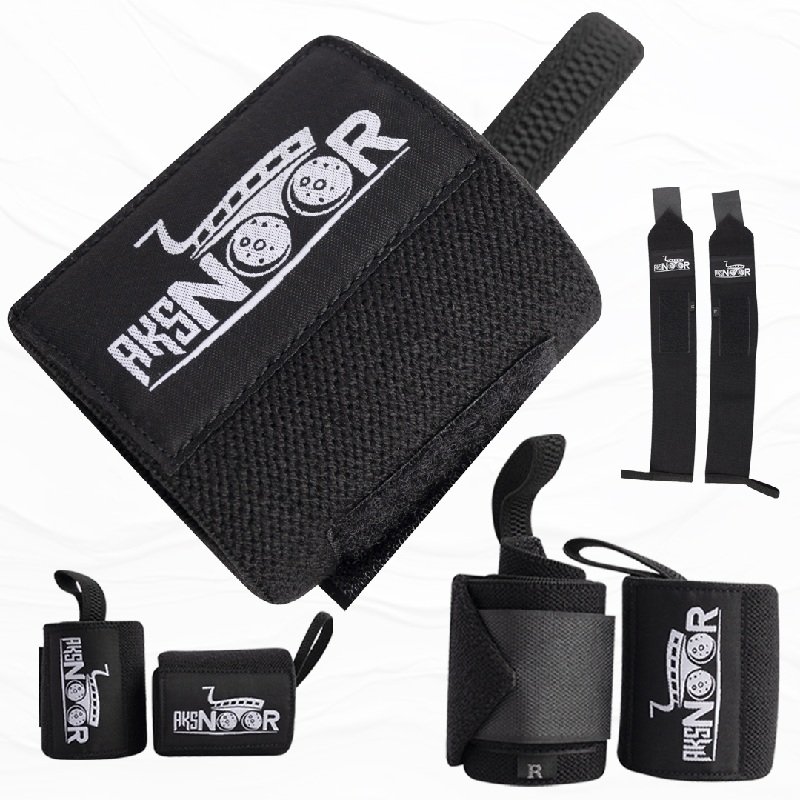 AKSNOOR Elite weightlifting Wrist Wraps | Heavy Duty Gym Straps with Thumb Loops for Powerlifting Strength Training and Bodybuilding