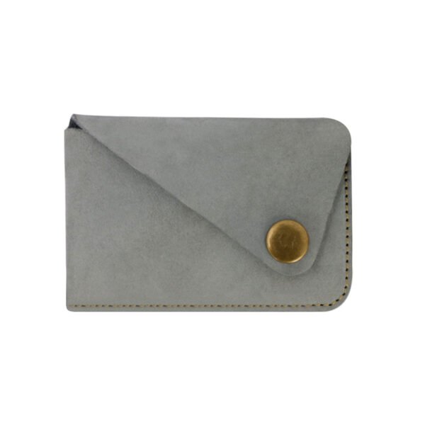 Handmade Genuine Leather Card Holder with Snap Closure, Minimalist Leather Wallet, Hand-Stitched Compact Front Pocket Card for Men & Women - Image 9