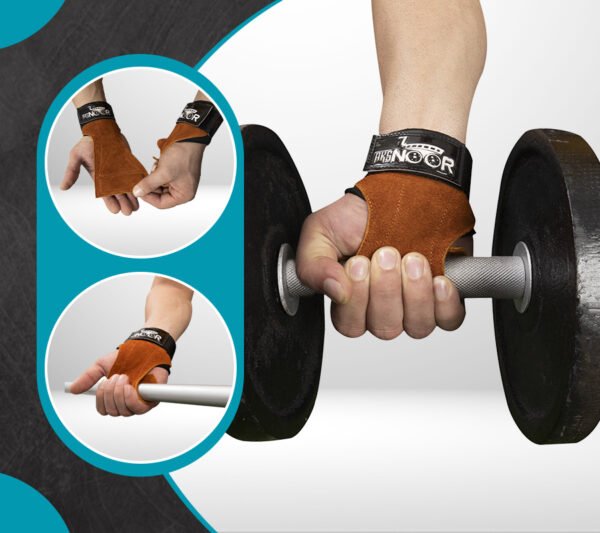 Leather Weight Lifting Grip, Anti-Slip for Weightlifting & Powerlifting, Gym workout Leather weight lifting strap