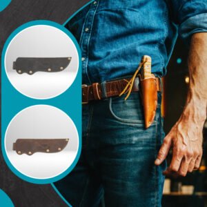 AKSNOOR Leather Knife Cover, 7.5 Inch, Chef Knife Guard, Handmade Knife Sheath or Chef Roll Knife pouch, Knife Edge Guards Blade Protector