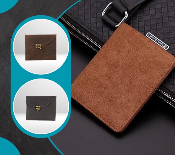 Handmade Leather Pouch | Vintage Tablet Sleeve 8x7 | Document Holder with Brass Clasp | Brown & Black Leather Clutch Bag