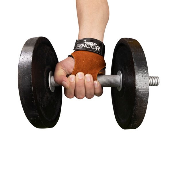 Leather Weight Lifting Grip, Anti-Slip for Weightlifting & Powerlifting, Gym workout Leather weight lifting strap - Image 2