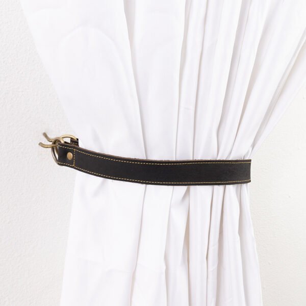 AKSNoor Leather Curtain Ties, Leather Curtain Tie Backs, Leather Tieback Window Treatment Hardware Shower Curtain Tie, Home Decor - Image 3
