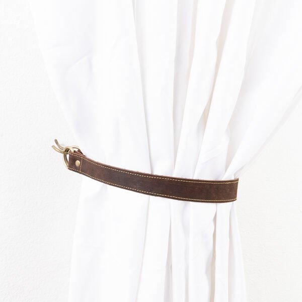 AKSNoor Leather Curtain Ties, Leather Curtain Tie Backs, Leather Tieback Window Treatment Hardware Shower Curtain Tie, Home Decor - Image 4