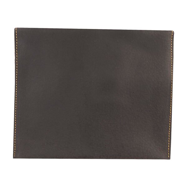 Handmade Leather Pouch | Vintage Tablet Sleeve 8x7 | Document Holder with Brass Clasp | Brown & Black Leather Clutch Bag - Image 4