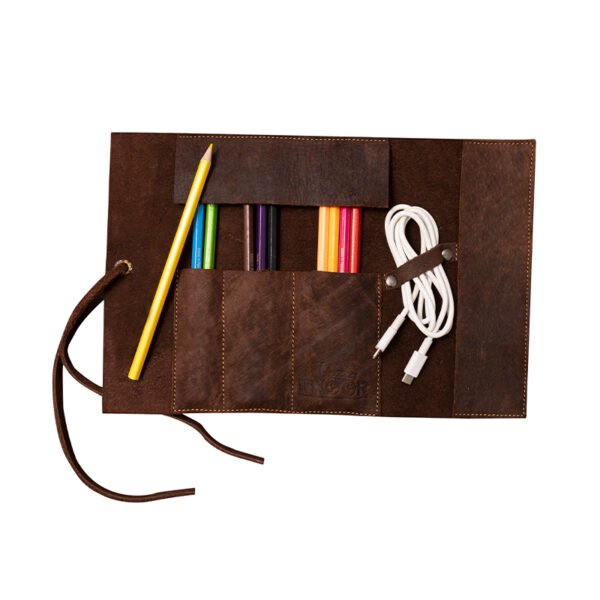 Leather Pencil Roll, Leather Pencil Case, Pencil Roll, Pencil Pouch, Leather Pen Case, Pen Case, Pencil Roll pouch, Brush Case Roll Pen Case - Image 2