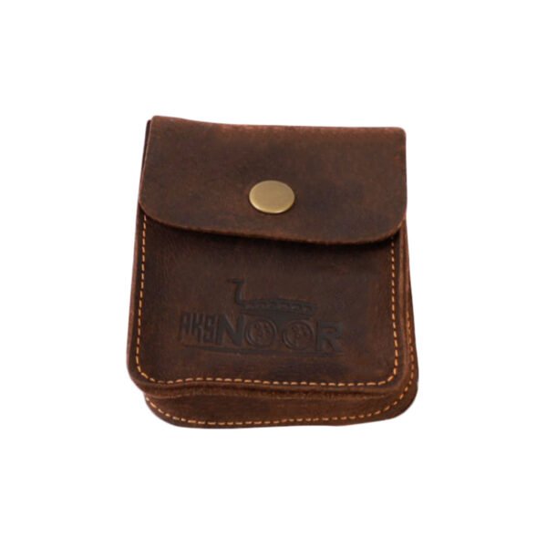 Handmade Leather Coin Pouch with Belt Loop | Vintage Snap Closure Small EDC Bag 6x3.5x1 | Brown Leather Utility Pouch - Image 2