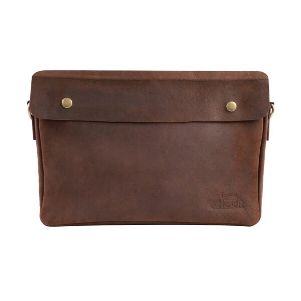 Top Grain Leather 13.5 Inch Laptop Bag Elegant Unisex Briefcase, Versatile Messenger Satchel For College, Office, Adjustable Shoulder Strap - Image 3
