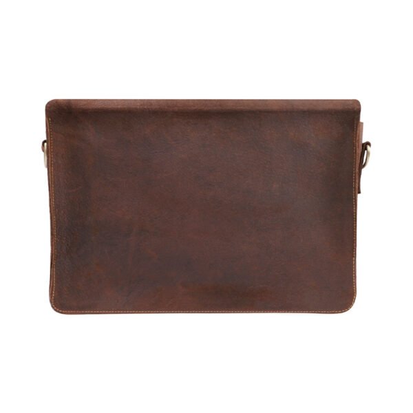 Top Grain Leather 13.5 Inch Laptop Bag Elegant Unisex Briefcase, Versatile Messenger Satchel For College, Office, Adjustable Shoulder Strap - Image 4