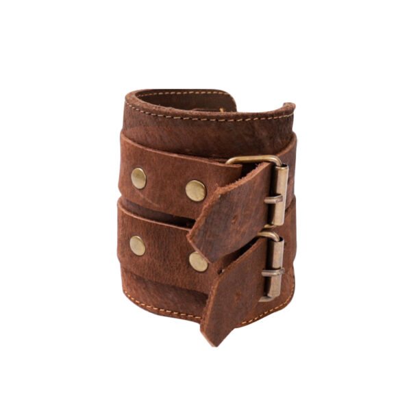 Leather Wrist Bands Double Strap Leather Cuff, Leather Bracelet, Leather Wrap Bracelet, Adjustable Bracelet - Image 4